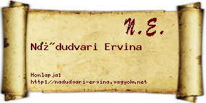 Nádudvari Ervina névjegykártya